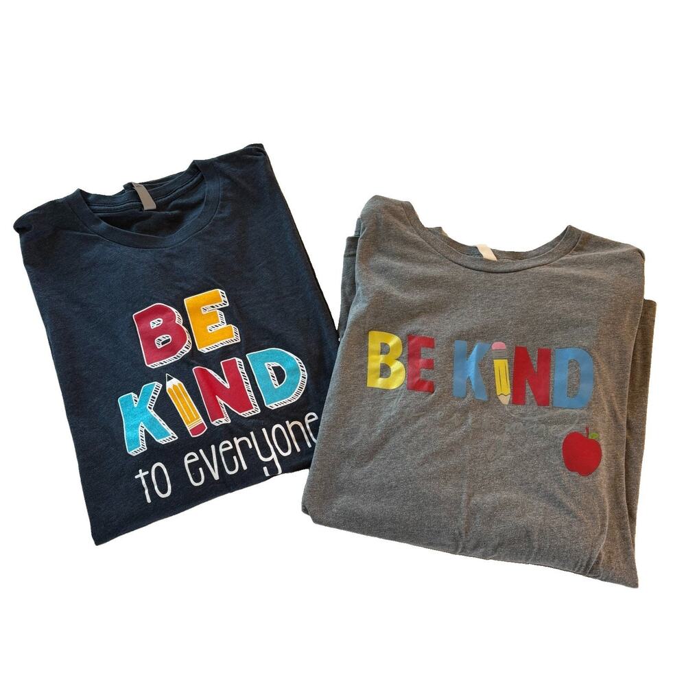 Be Kind To Everyone Crewneck Graphic Teacher T-Shirts Set of 2 Size 3XL/4XL